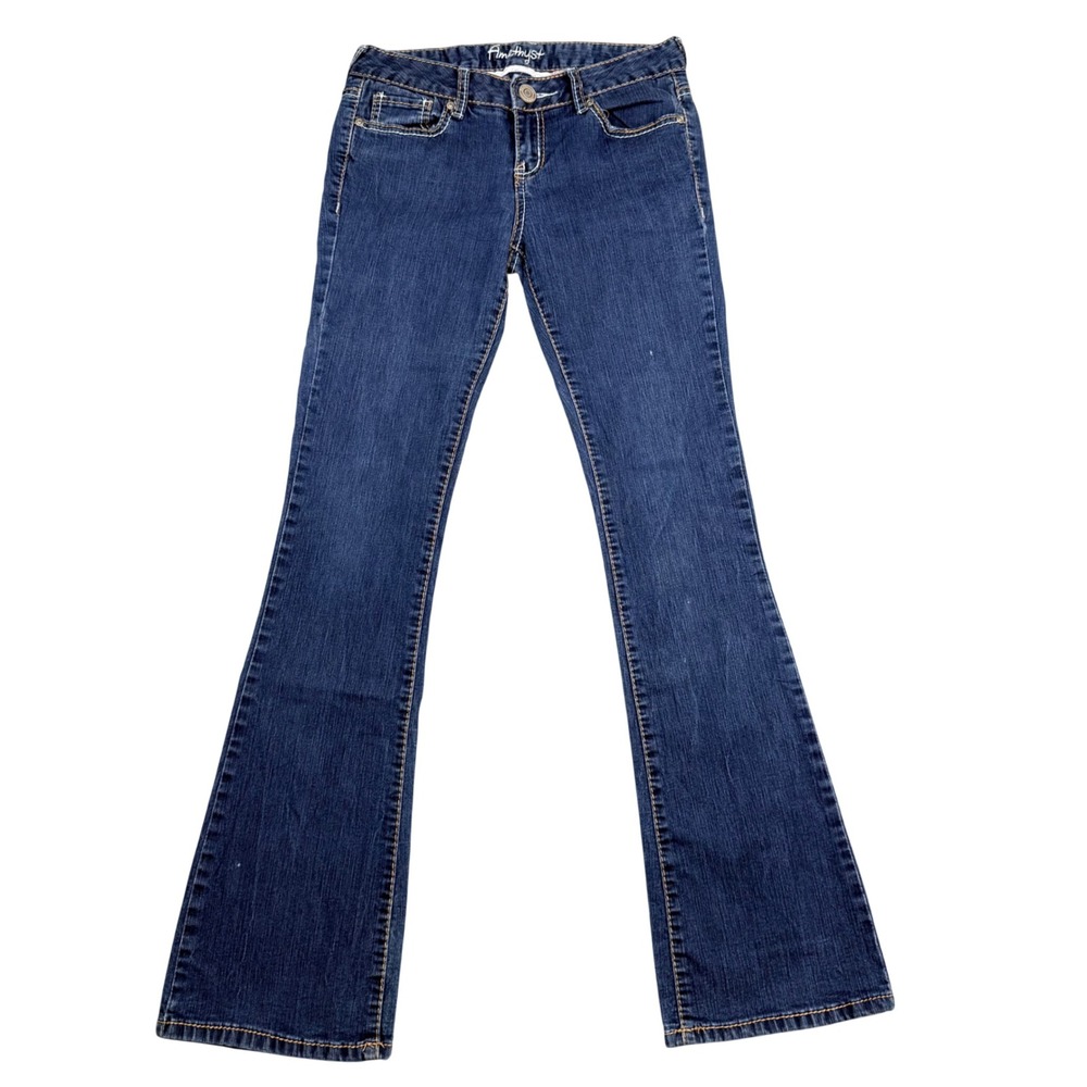 Amethyst Jeans Womens 5 Dark Wash Embroidered Bootcut Denim Pants RN 119815